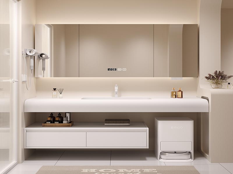 Luxury Wall-mounted Toilet Vanity Sink Wash Basin Bathroom Cabinet na May Smart Mirror Bathroom Mirror Cabinet Wall Mounted