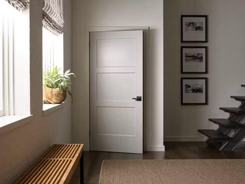 Modernong Estilo Regular na Hugis Matte White PVC Membrane Pressed Interior Doors