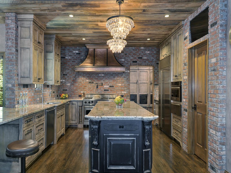 Rustic Style Solid Wood Panel Kitchen Cabinets na may Magagandang Dekorasyon