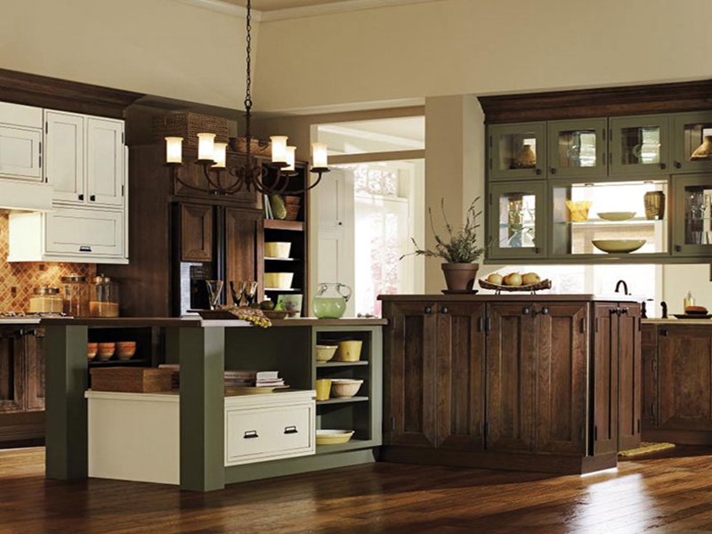 makalupang kulay ng rustic kitchen cabinet