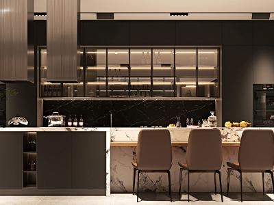 Modern Italian Luxury Style Dark Series Kitchen Cabinet
