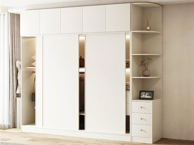 High End Design Makintab na Sliding Door Wood Bedroom Wardrobe Closet