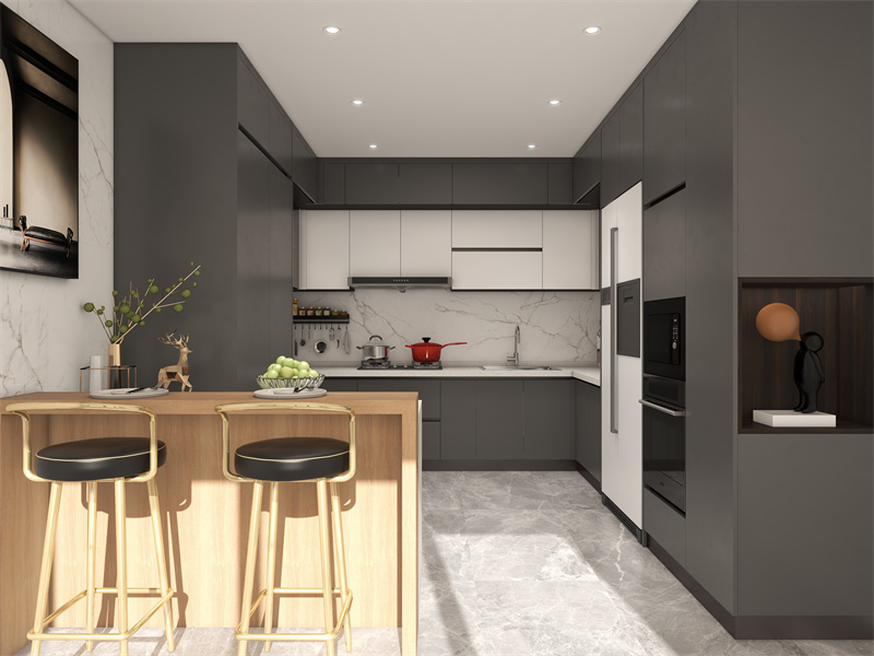 Kulay Gray Small Space Kitchen Design Case