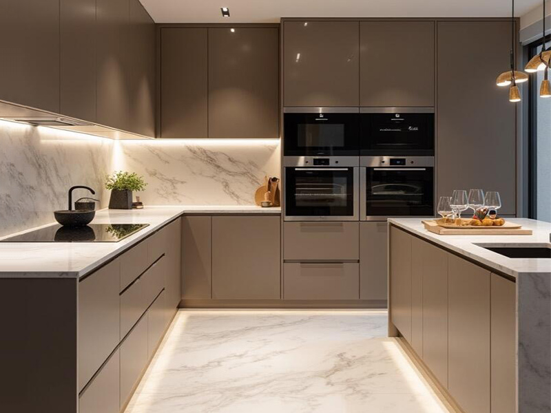 De-kalidad na Customized Waterproof High Glossy Modern Design Kitchen Cabinets